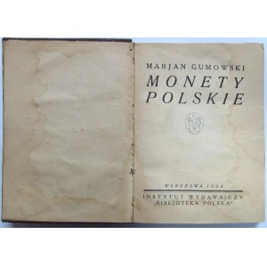 Marjan Gumowski, Monety Polskie, Warszawa 1924