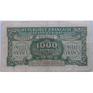 Francja, 1000 franków 1944, seria 45E