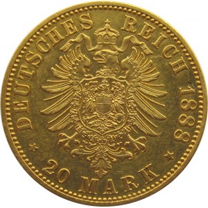 Niemcy, Prusy, Wilhelm II, 20 marek 1888 A, Berlin, rzadkie