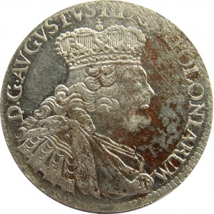 August III Sas, szóstak 1755 EC, Lipsk, UNC