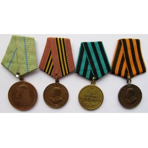 ZSRR, zestaw odznaczeń wojennych, II wojna światowa, 4 sztuki