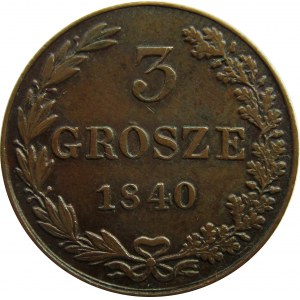 Mikołaj I, 3 grosze 1840, Warszawa, ładne