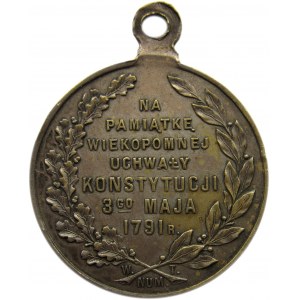 Polska, medalik na 100-lecie uchwalenia Konstytucji 3-go Maja 1791, Warszawa 1916