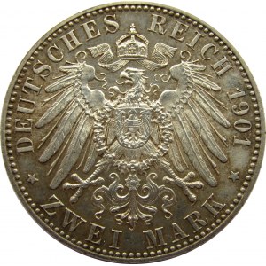 Niemcy, Prusy, 2 marki 1901 A, Berlin, UNC-