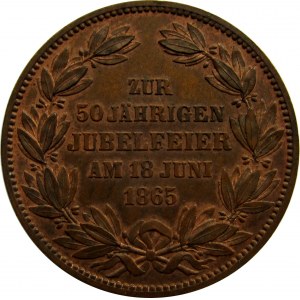 Niemcy, medal z okazji 50 lecia zwycięstwa pod Waterloo w 1815 roku