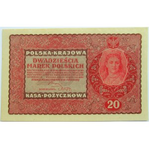 Polska, II RP, 20 marek 1919, II seria FR, UNC