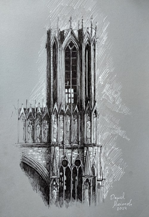 Dawid MASIONEK (ur. 1994), Wieża katedry w Reims, 2024