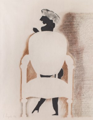 Teresa Pągowska (1926 Varsovie - 2007 Varsovie), Composition avec une chaise, 1982