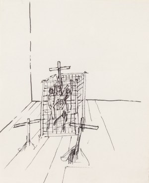 Tadeusz Kantor (1915 Wielopole Skrzyńskie - 1990 Kraków), Sketch of stage design for the play 