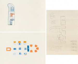 Jerzy Nowosielski (1923 Kraków - 2011 Kraków), Set of 3 sketches for an unrealized polychrome project from the academic church of the Catholic University of Lublin, ca. 1961