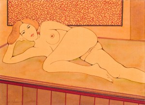 Henryk Plóciennik (1933 Lodz - 2020 ), Lying nude