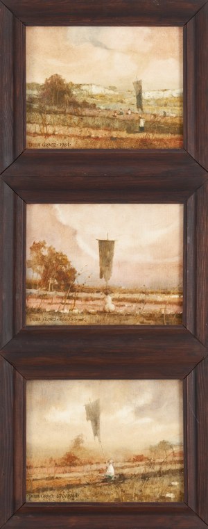 Jerzy Duda-Gracz (1941 Częstochowa - 2004 Łagów), peinture n° 860, 866, 870 du cycle 