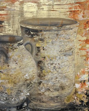 Mariola Swigulska ( 1961), Pots shrouded in gold, 2023