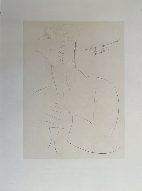 Amedeo Modigliani ( 1884 - 1920 ), Portret M. Kislinga - z teki L' Epopee Bohemienne