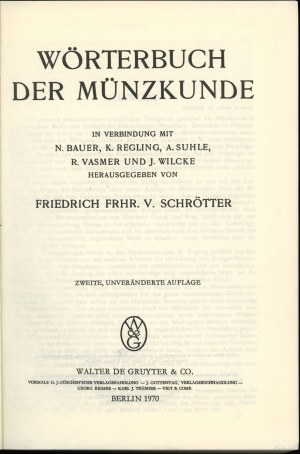 Wörterbuch der Münzkunde, Berlino 1970