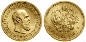 Russia, 5 rubli, 1889 (А-Г), San Pietroburgo