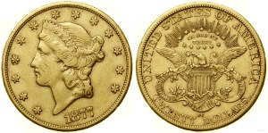 Spojené státy americké (USA), $20, 1877 CC, Carson City