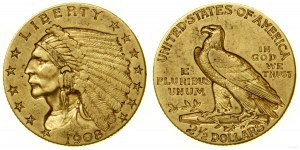Spojené státy americké (USA), 2 1/2 dolaru, 1908, Philadelphia