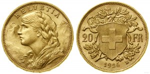 Szwajcaria, 20 franków, 1926 B, Berno
