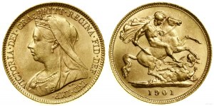 Regno Unito, 1/2 sovrano (1/2 sterlina), 1900, Londra