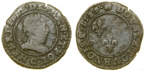 Polonia, doppio tournois (due grosz), 1589 C, Saint-Lô