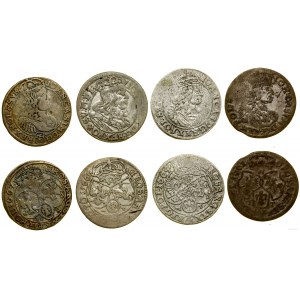 Polska, zestaw: 4 x szóstak, 1662 TT, 1664 AT, 1666 AT, 1667 TLB, Bydgoszcz i Kraków