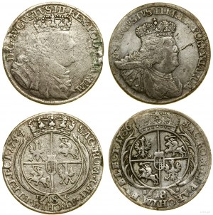 Polska, zestaw: 2 x ort, 1754 i 1756, Lipsk