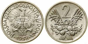 Pologne, 2 zlotys, 1958, Varsovie