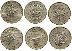 Poland, set: 3 x 20,000 zlotys, 1993 and 1994, Warsaw.
