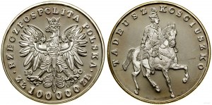 Pologne, 100 000 zloty, 1990, Monnaie de Solidarité (USA)