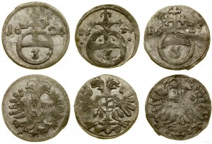 Silesia, set: 3 x gröschel, 2 x 1624, 1625, Wroclaw