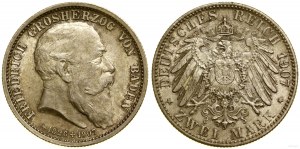 Allemagne, 2 marques posthumes, 1907, Karlsruhe