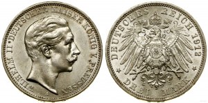 Allemagne, 3 marks, 1912, Berlin