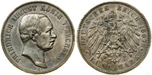Allemagne, 5 marks, 1907 E, Muldenhütten