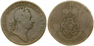 Spojené štáty americké (USA), 2 pence, bez dátumu alebo s nečitateľným dátumom (1722-1733)