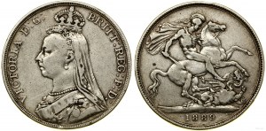 Spojené království, 1 crown, 1889, London
