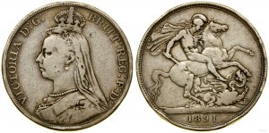 Velká Británie, koruna, 1891, Londýn