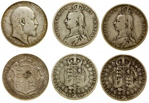 Gran Bretagna, set: 3 x 1/2 corone, 1889, 1892, 1909, Londra