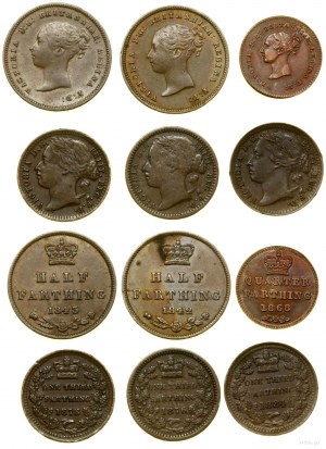 Royaume-Uni, série de 6 pièces, 1842-1884, Londres