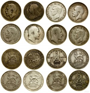 Veľká Británia, sada: 8 x šiling, 1900-1944, Londýn