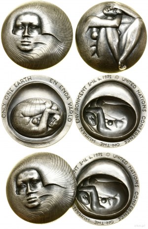 Suède, médaille en deux parties de la Convention des Nations Unies, 1972