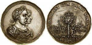 Polonia, medaglia per commemorare l'incoronazione della coppia reale, 1676