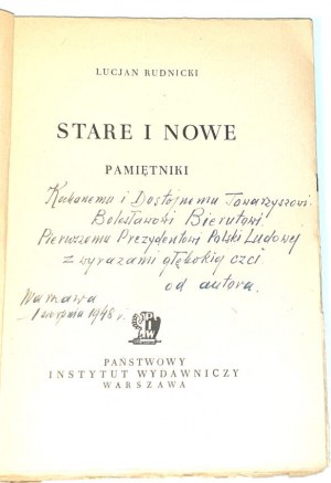 RUDNICKI- STARE I NOWE venovanie autora Boleslavovi Bierutovi