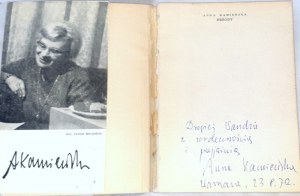 KAMIEŃSKA- HERODY 1st ed. Dedication by the Author to Wanda Karczewska.