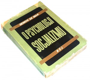 DE MAN - O PSYCHOLOGII SOCIALISMU vyd. 1937