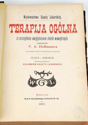 HOFFMANN - TERAPIA GENERALE CON PARTICOLARE ATTENZIONE ALLA MEDICINA INTERNA