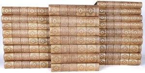 BALZAC- A HUMAN COMEDY [collection in half leather binding, set in 24 volumes].
