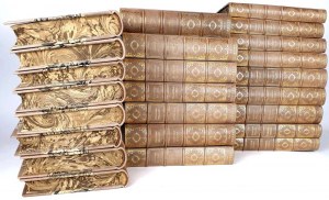 BALZAC- A HUMAN COMEDY [collection in half leather binding, set in 24 volumes].