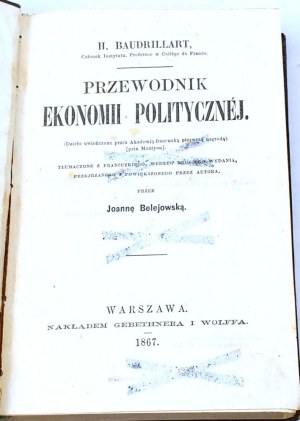 BAUDRILLART - SPRIEVODCA POLITICKOU EKONÓMIOU 1867