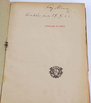 TUWIM- CZYHANIE NA BOGA 1922 okładka Gronowski. Marka ochronna z numerem i pieczątką monogramową J. Tuwima